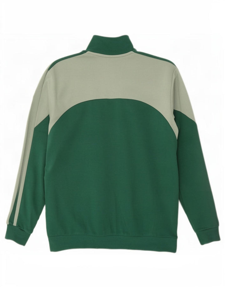 Giacca da ginnastica da uomo Adidas Top Jacket in cotone color block verde medio