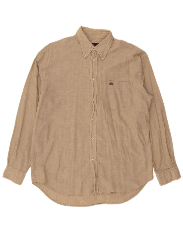Camicia Kappa Uomo Large Beige In Cotone