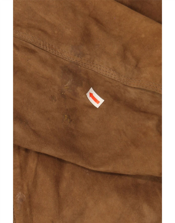 ITALLO Mens Suede Bomber Jacket IT 52 XL Brown Leather Vintage Itallo and Second-Hand Itallo from Messina Hembry 