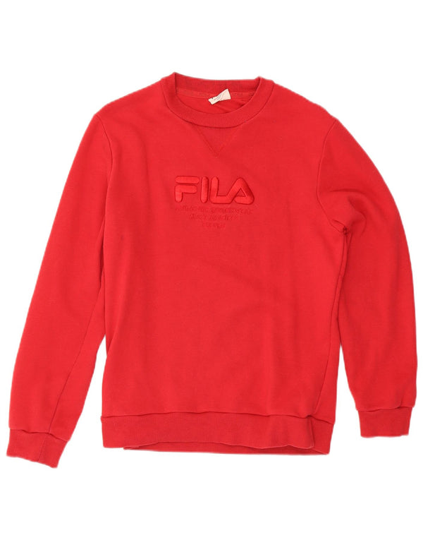 Felpa grafica da donna Fila Jumper UK 10 Small Red Cotton