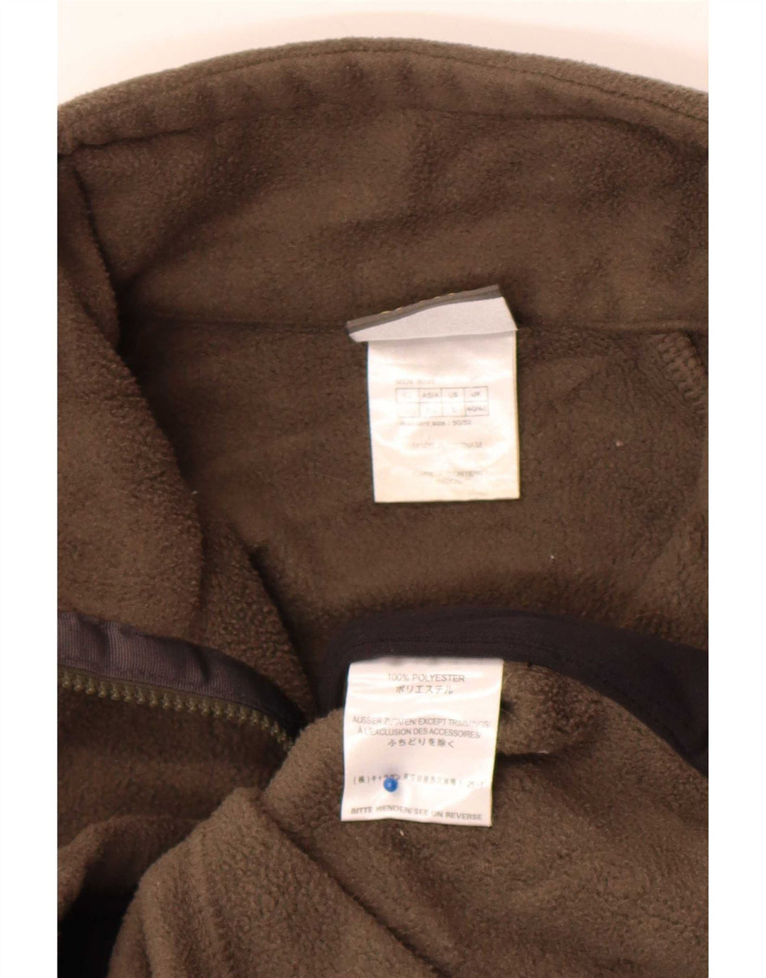 Giacca in pile foderata da uomo Jack Wolfskin UK 40/42 grande poliestere kaki