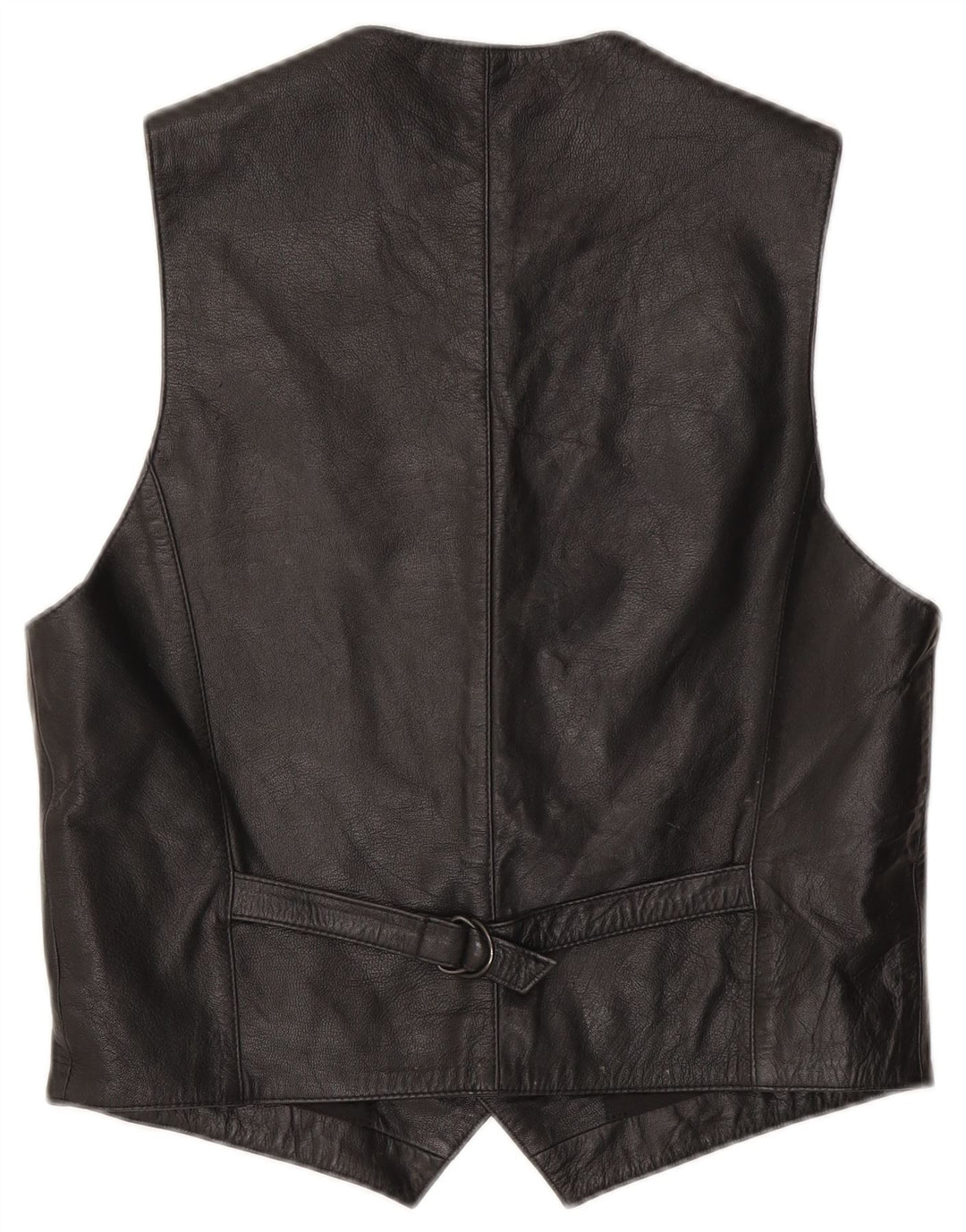 Gilet in pelle da uomo vintage IT 50 medio nero
