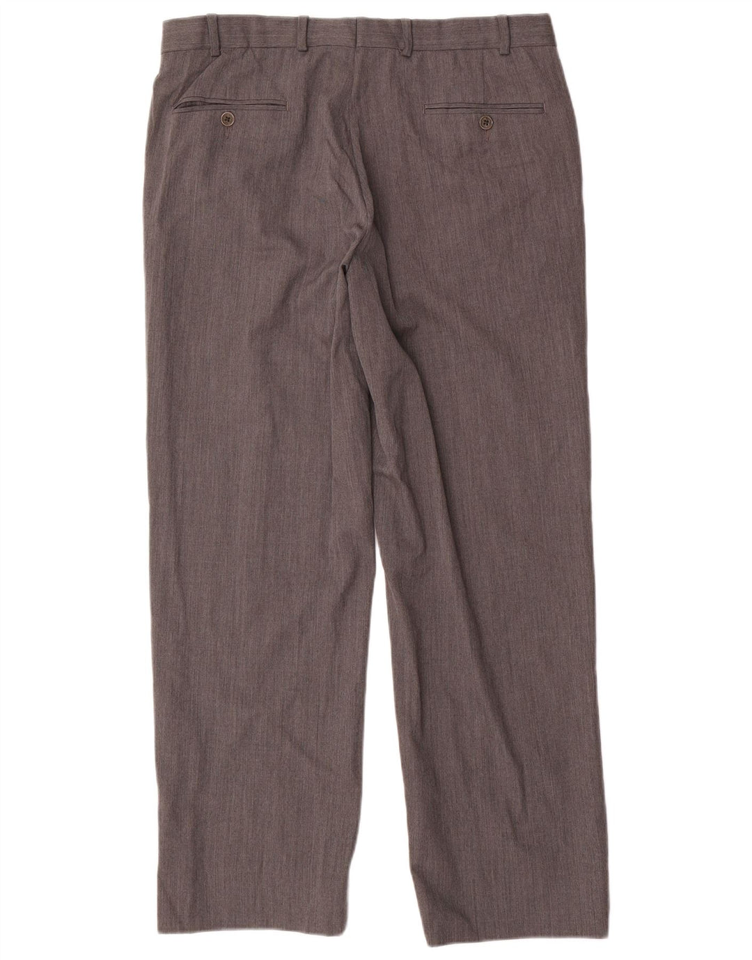 BROOKS BROTHERS Pantaloni da abito dritti 346 da uomo W35 L30 Lana grigia
