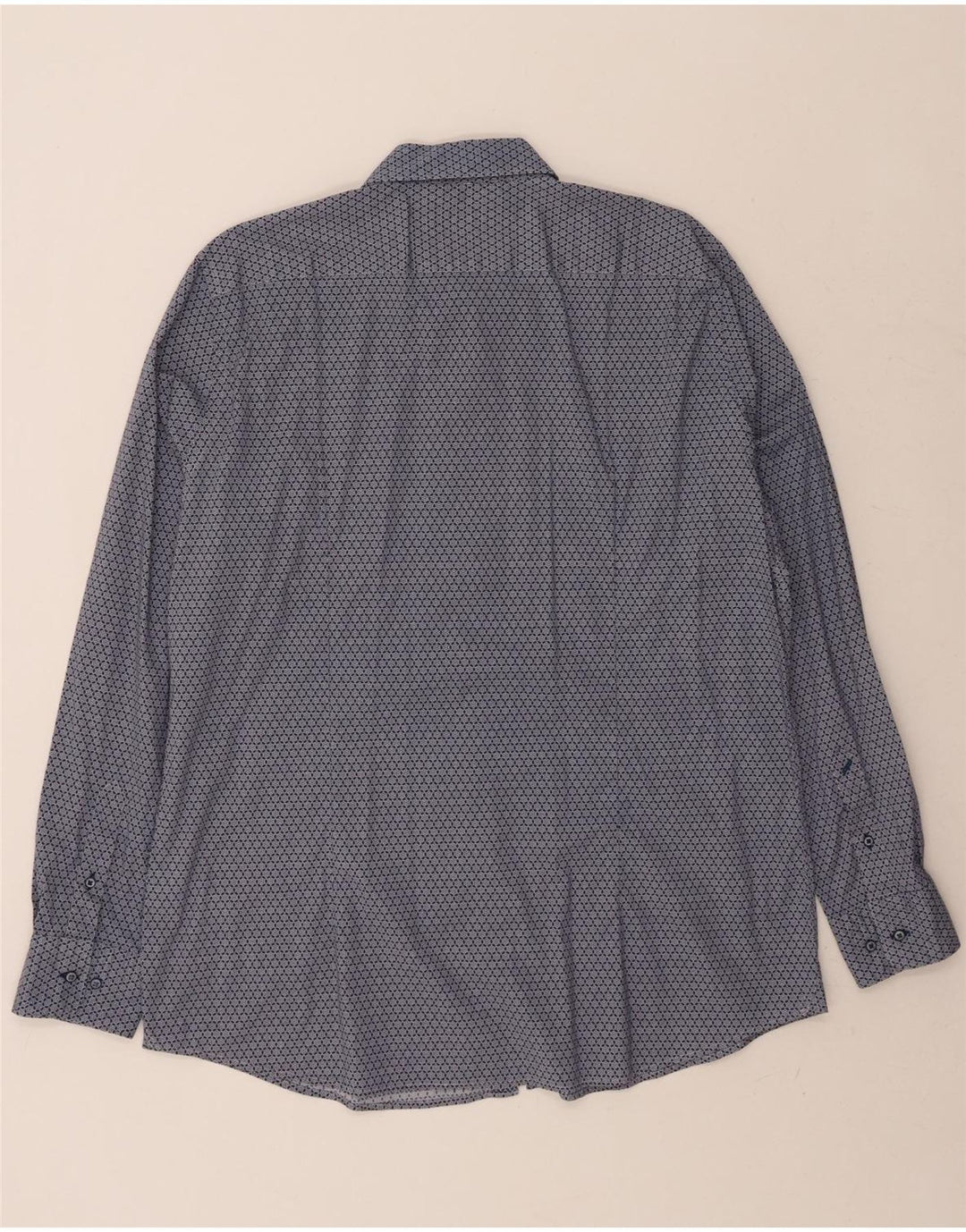 DANIEL HECHTER Mens Shaped Fit Shirt Size 43 Large Blue Floral Cotton Vintage Daniel Hechter and Second-Hand Daniel Hechter from Messina Hembry 