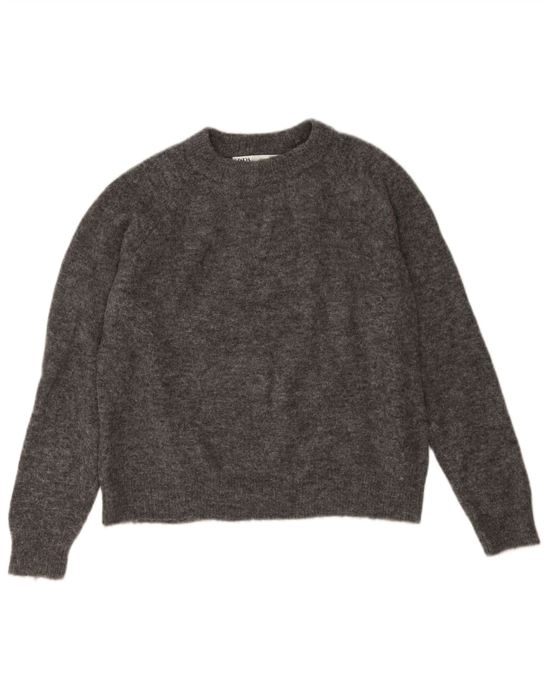 Maglione maglione oversize con scollo a barca da donna Zara UK 10 piccolo nylon grigio