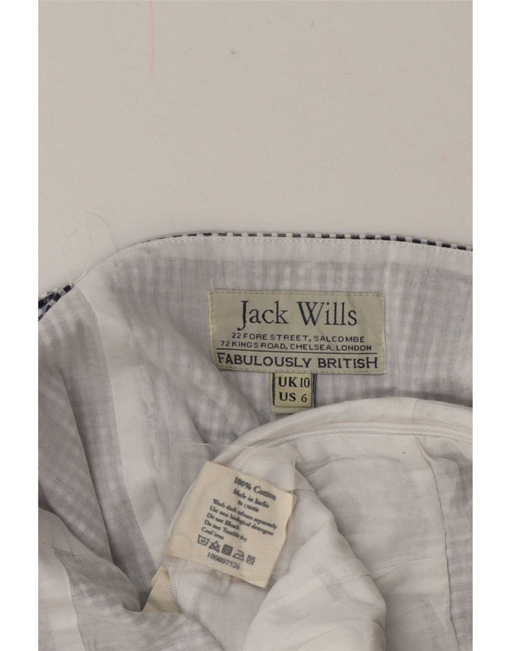 Tuta corta regolare senza maniche da donna Jack Wills UK 10 piccolo cotone a quadri blu