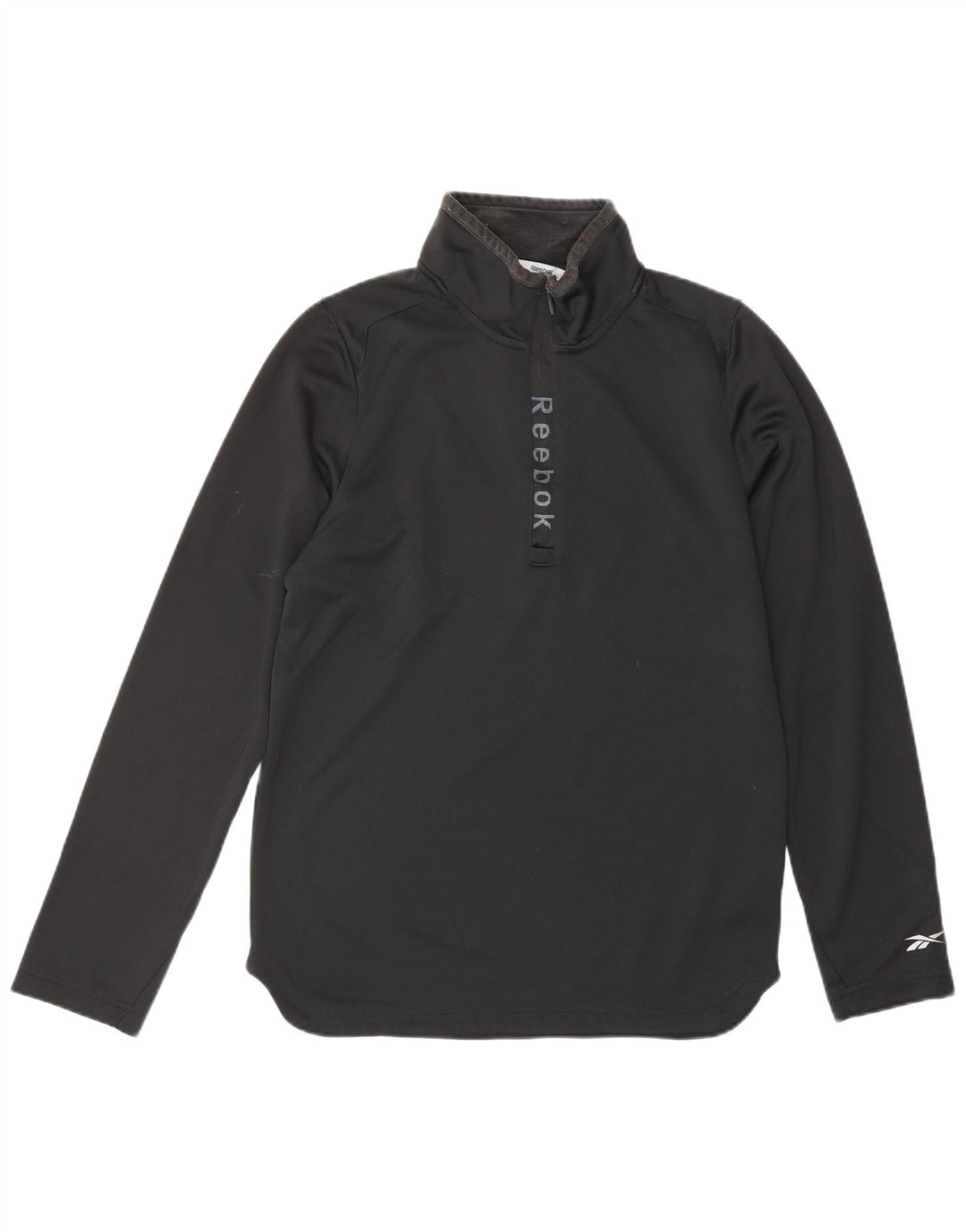 REEBOK Top da tuta pullover con zip grafica da uomo, piccolo in poliestere nero