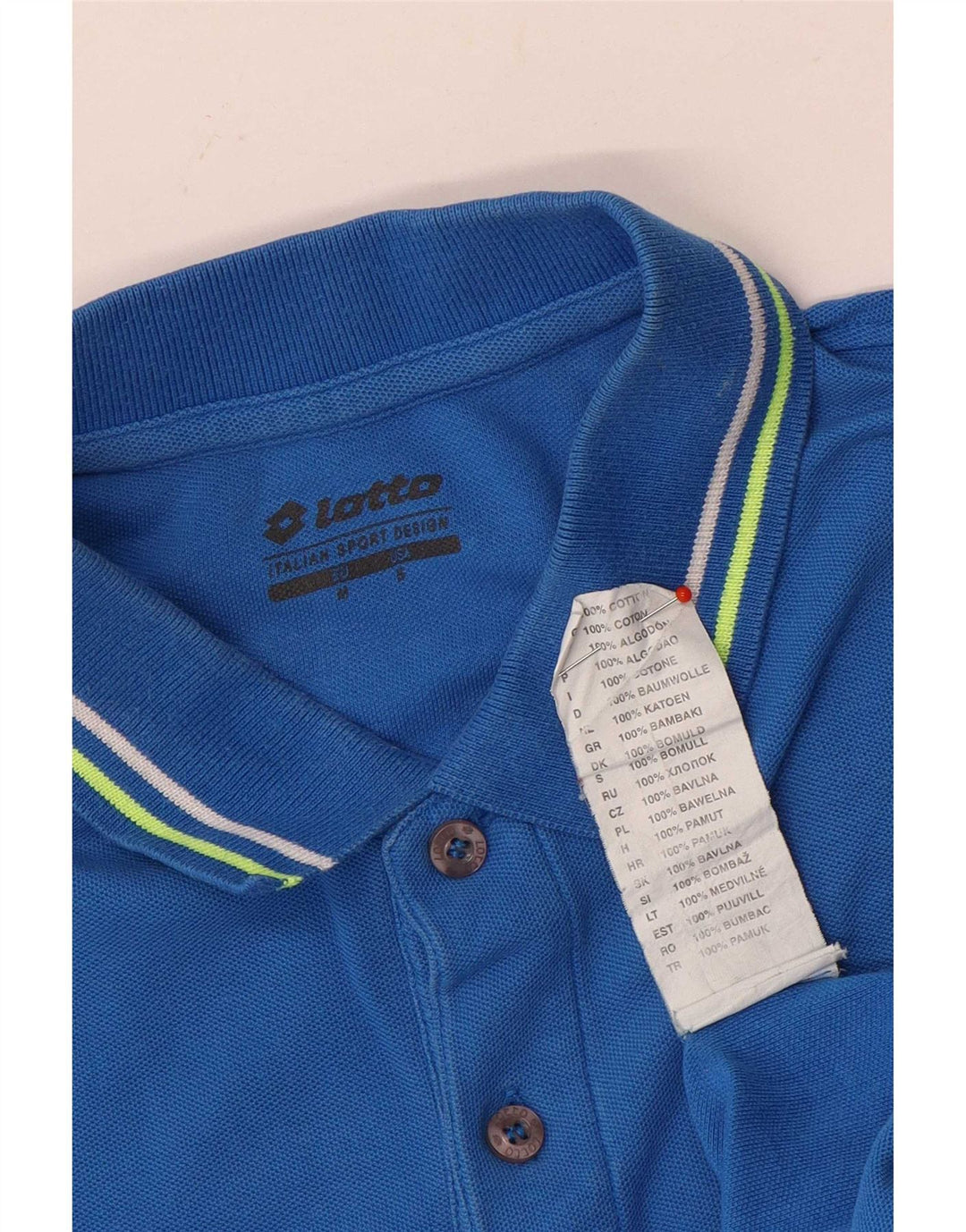Polo Uomo Lotto Piccola in Cotone Rigato Blu