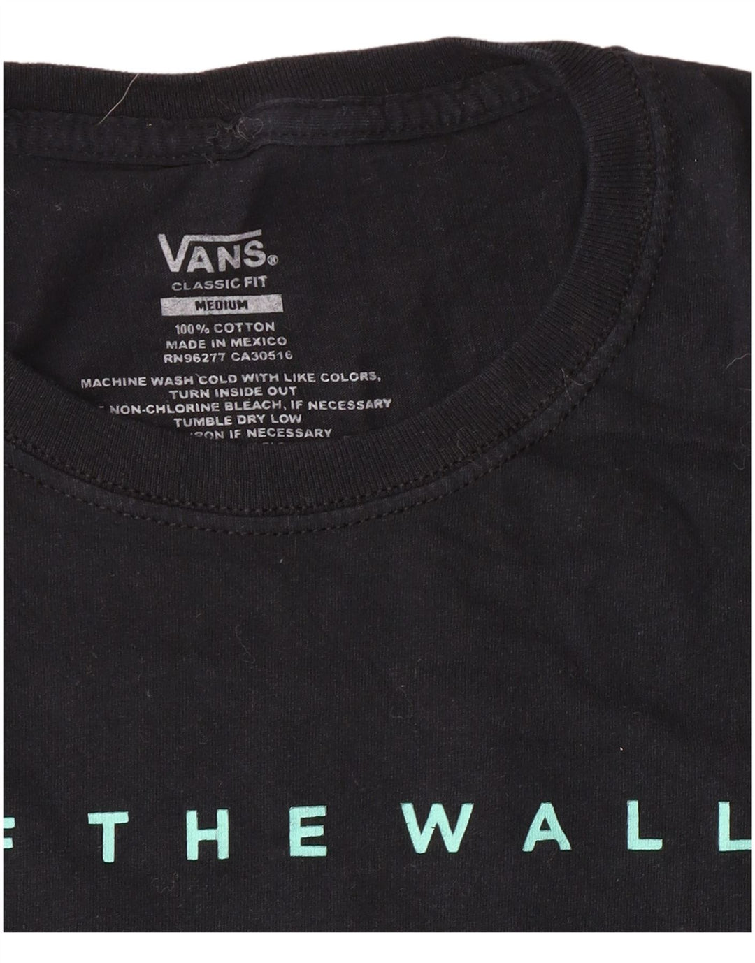 T-shirt grafica da uomo con vestibilità classica Vans, maglietta media in cotone nero classico