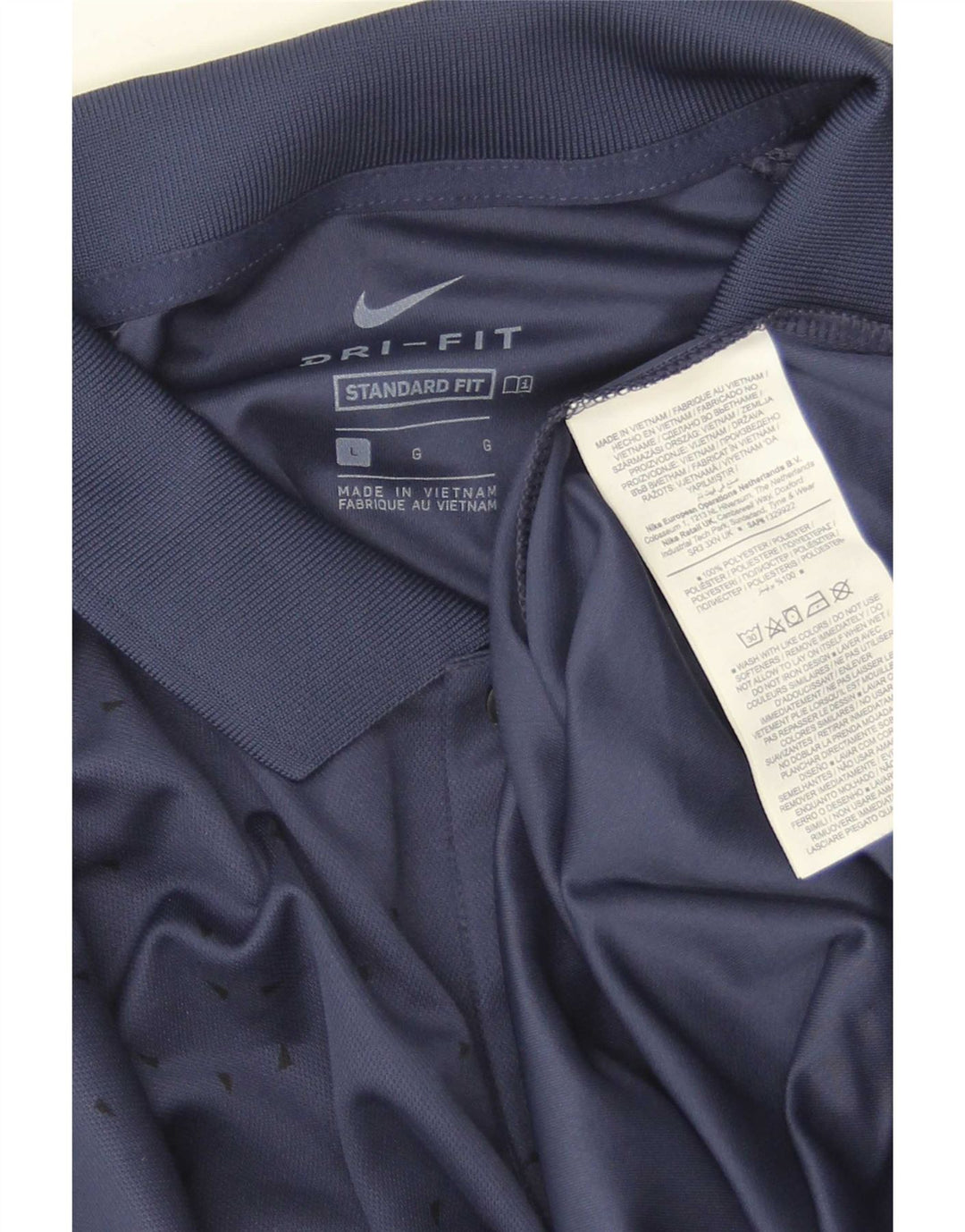 Polo Nike da uomo Dri Fit vestibilità standard misura grande in poliestere blu navy