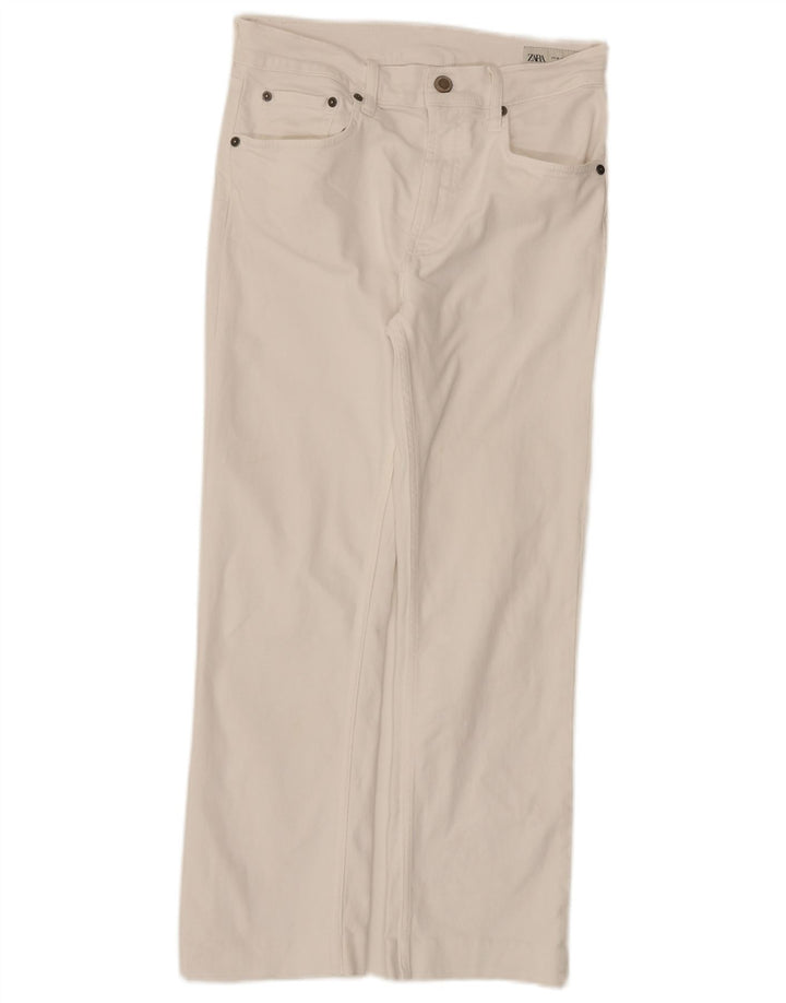 Jeans corti da donna Zara EU 38 piccoli W28 L26 bianchi