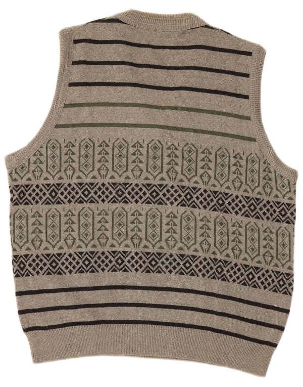 Canotta da uomo vintage canotta grande in cotone geometrico grigio