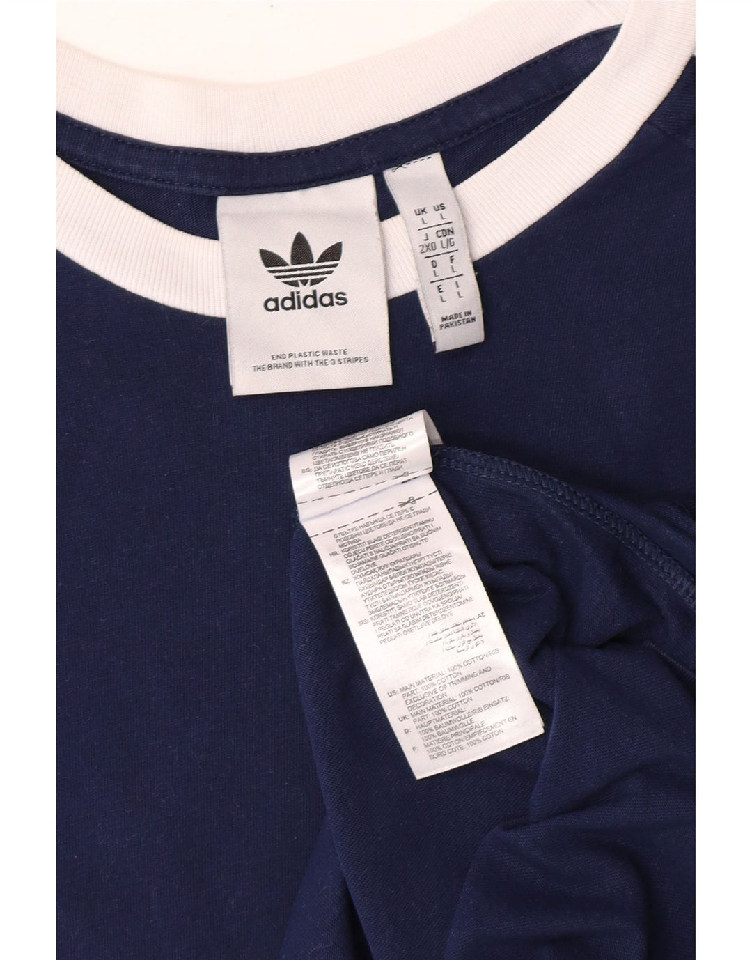 T-shirt da uomo ADIDAS Top grande in cotone blu navy