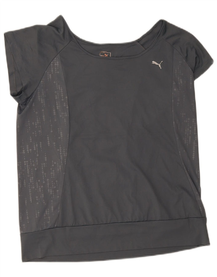 T-shirt da donna Puma UK 16 grande poliestere maculato grigio