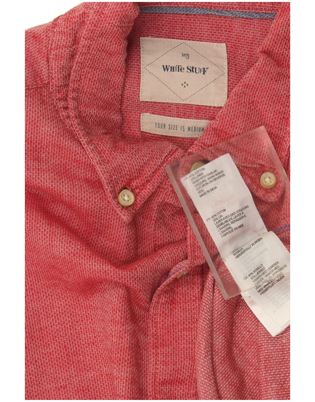 Camicia da uomo Classic Fit di White Stuff in cotone rosso medio