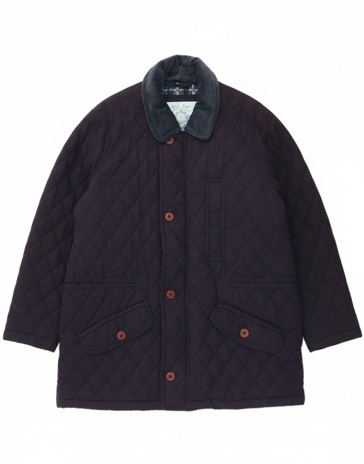 Giacca trapuntata vintage da uomo UK 42 XL poliestere blu navy