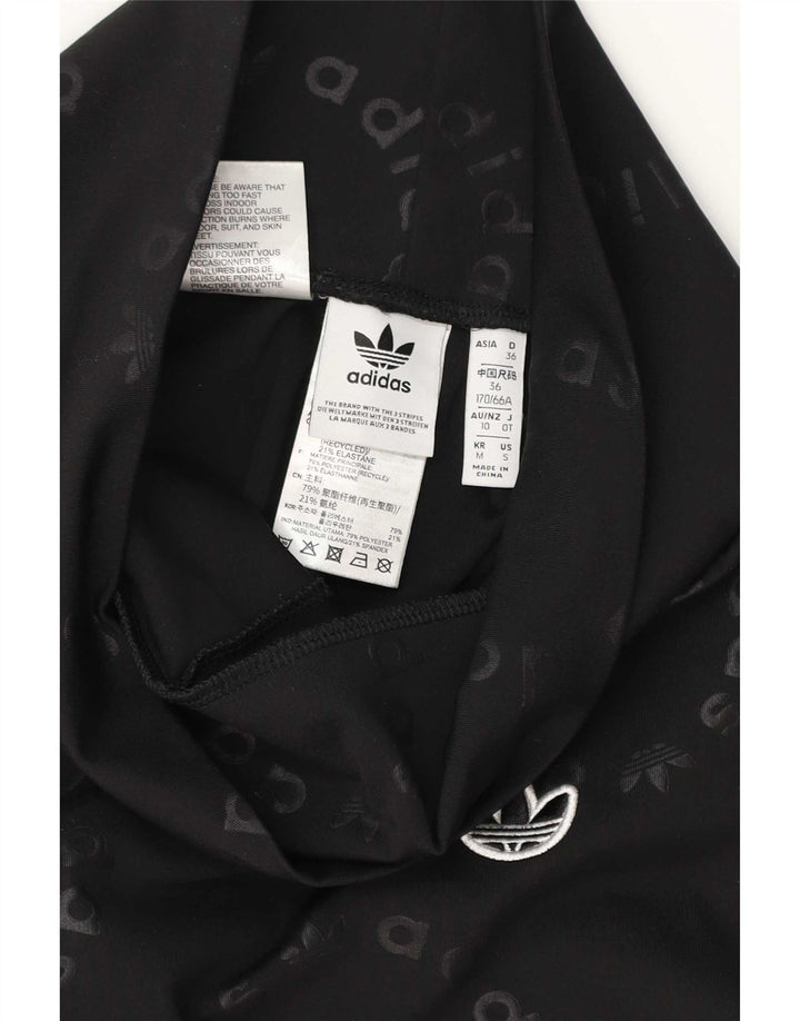 Leggings grafici da donna Adidas UK 10 piccoli poliestere nero