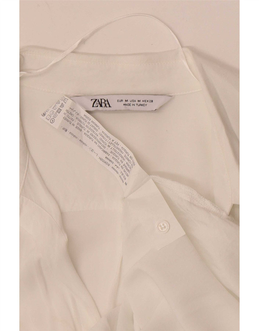 Camicia Zara da donna camicetta UK 12 viscosa bianca media