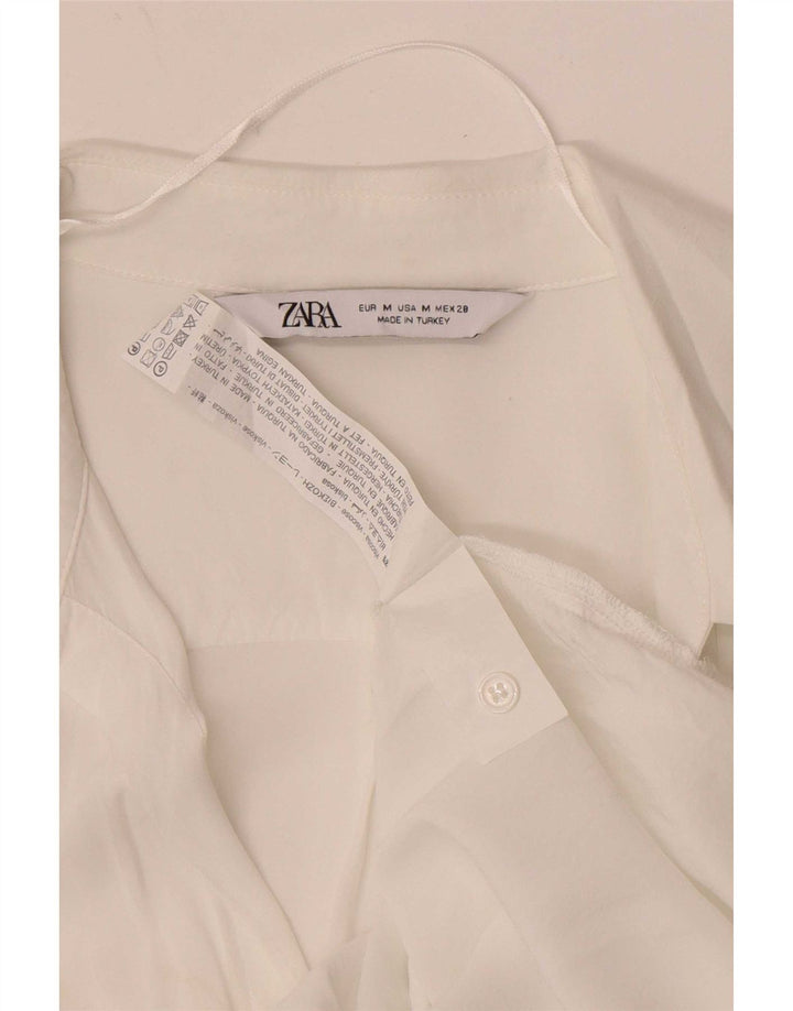 Camicia Zara da donna camicetta UK 12 viscosa bianca media