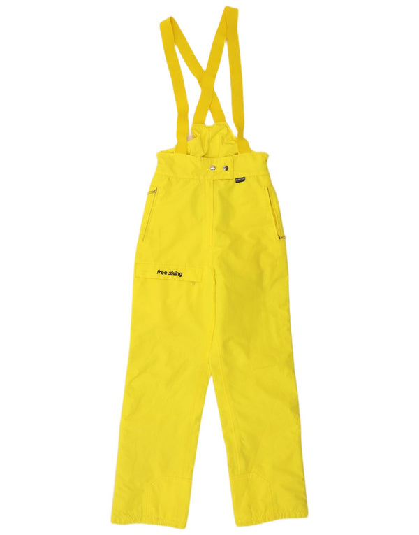 Pantaloni da sci vintage da donna con salopette EU 34 XS giallo in poliammide