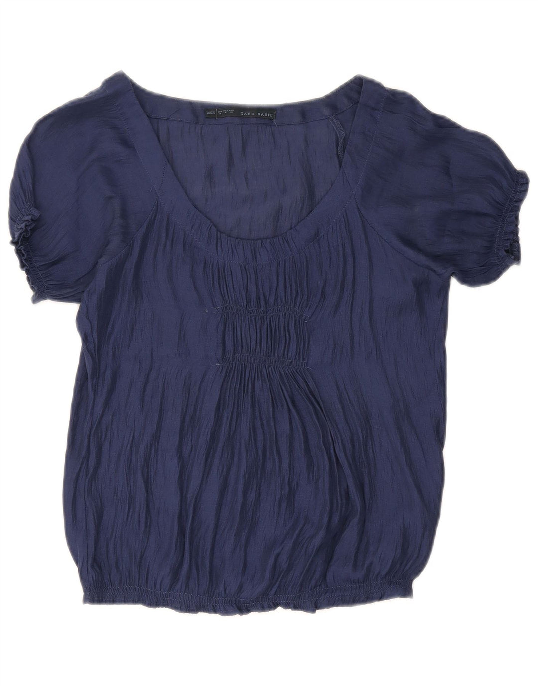 Top in camicetta da donna Zara UK 12 blu navy medio