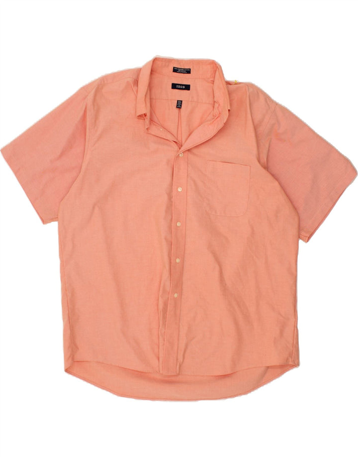 IZOD Mens Short Sleeve Shirt 2XL Pink Cotton Vintage Izod and Second-Hand Izod from Messina Hembry 