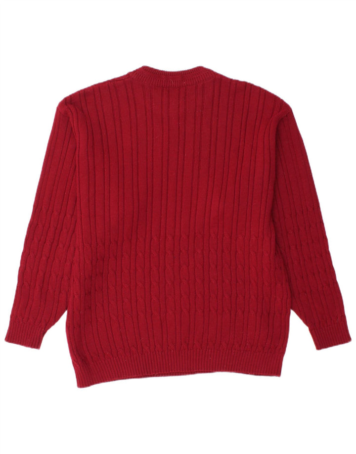 VINTAGE Maglione girocollo da uomo in lana marrone medio medio