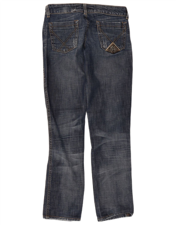 Jeans dritti invecchiati da donna Roy Rogers IT 42 medio W28 L30 blu