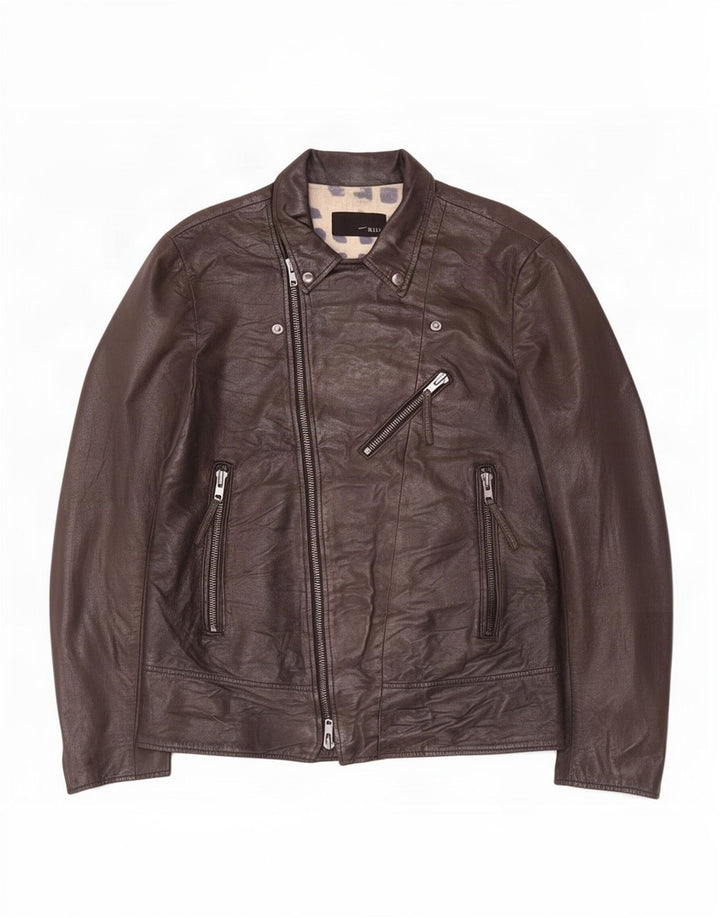 Giacca in pelle vintage da uomo UK 38 Marrone medio