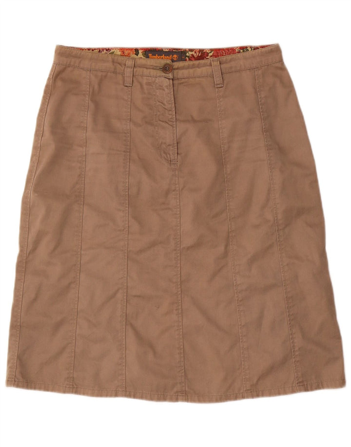 Gonna a trapezio da donna Timberland US 6 media W30 cotone marrone