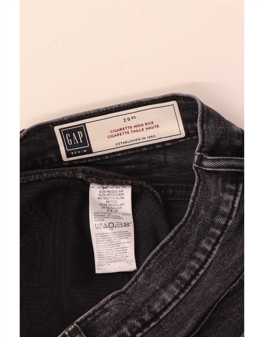 Jeans slim a sigaretta da donna Gap a vita alta W29 L27 cotone grigio