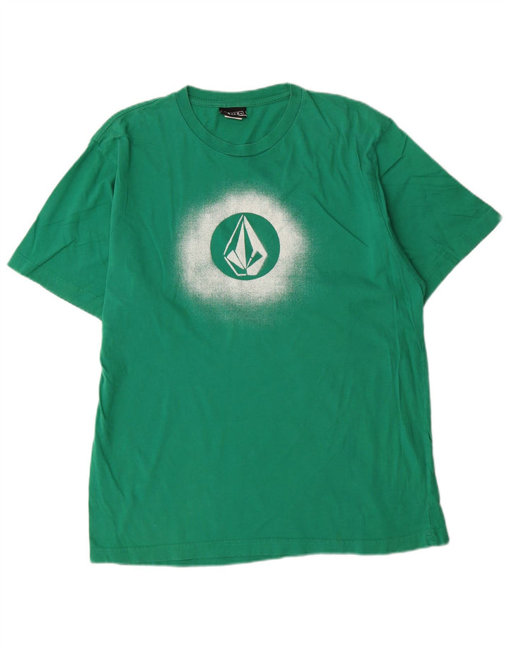 T-shirt grafica da uomo Volcom Top grande in cotone verde
