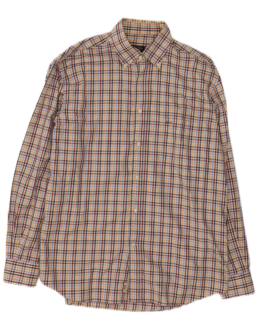 Camicia in flanella da uomo Paul & Shark taglia 43 XL in cotone a quadri multicolore