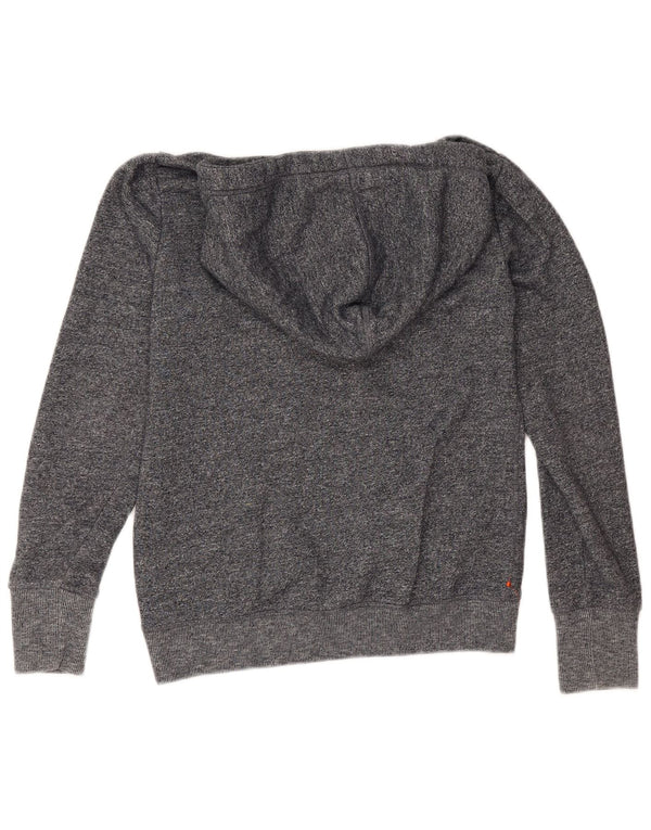 Felpa con cappuccio grafica da donna Superdry UK 12 cotone medio blu navy screziato
