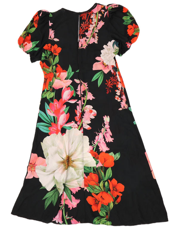 Abito lungo da donna Lipsy UK 16 Grande poliestere floreale nero