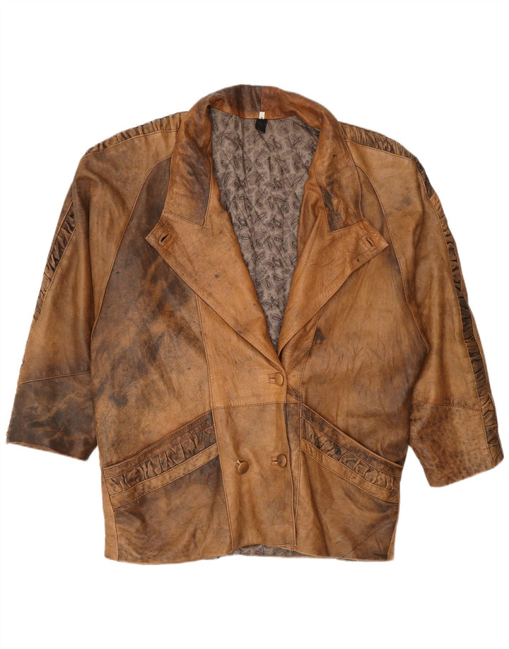 Cappotto ampio da donna vintage a doppio petto UK 16 grande beige
