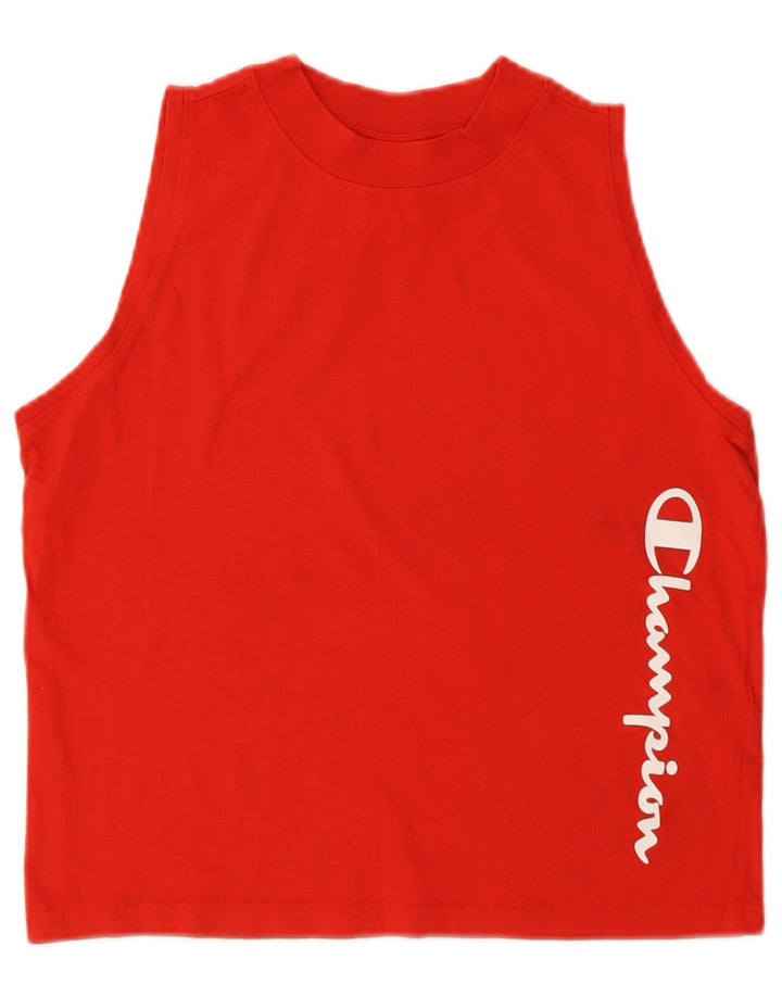 Canotta grafica da donna Champion UK 10 piccola in cotone rosso
