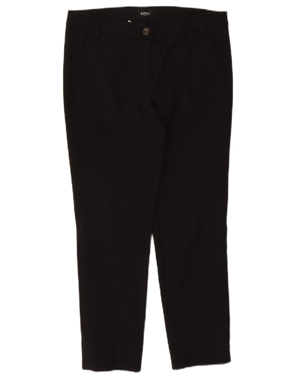 Pantaloni chino slim EMME da donna Marella UK 10 piccoli W32 L26 cotone nero