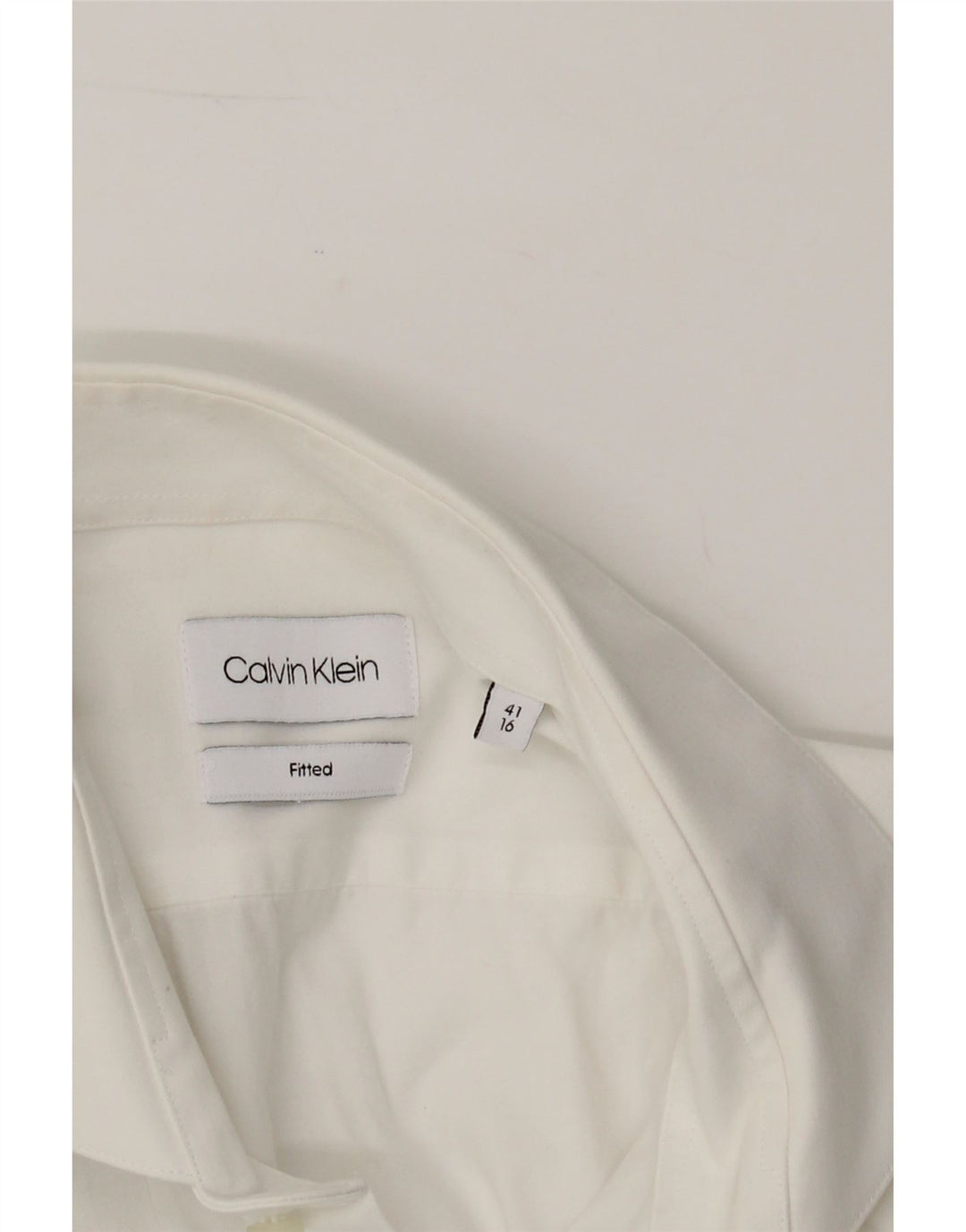 CALVIN KLEIN Mens Fitted Shirt Size 41 16 Large White Cotton Vintage Calvin Klein and Second-Hand Calvin Klein from Messina Hembry 