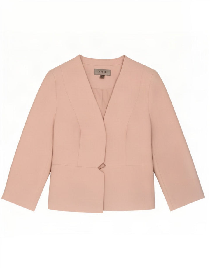 Giacca blazer aperta con maniche a 3/4 Coast da donna UK 10 piccola in poliestere rosa