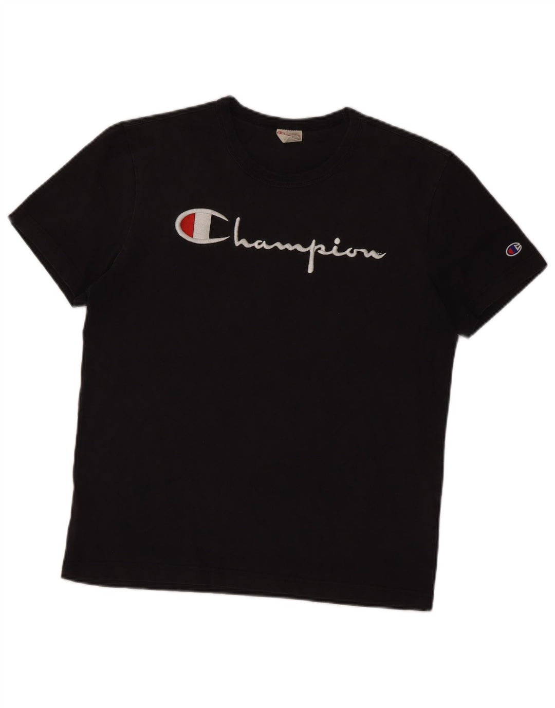 T-shirt grafica da uomo Champion Top in cotone nero medio