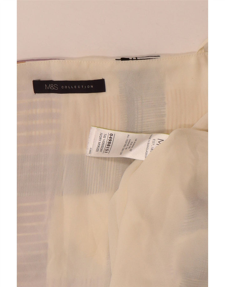 Canottiera corta Marks & Spencer da donna UK 22 3XL Poliestere a quadri beige