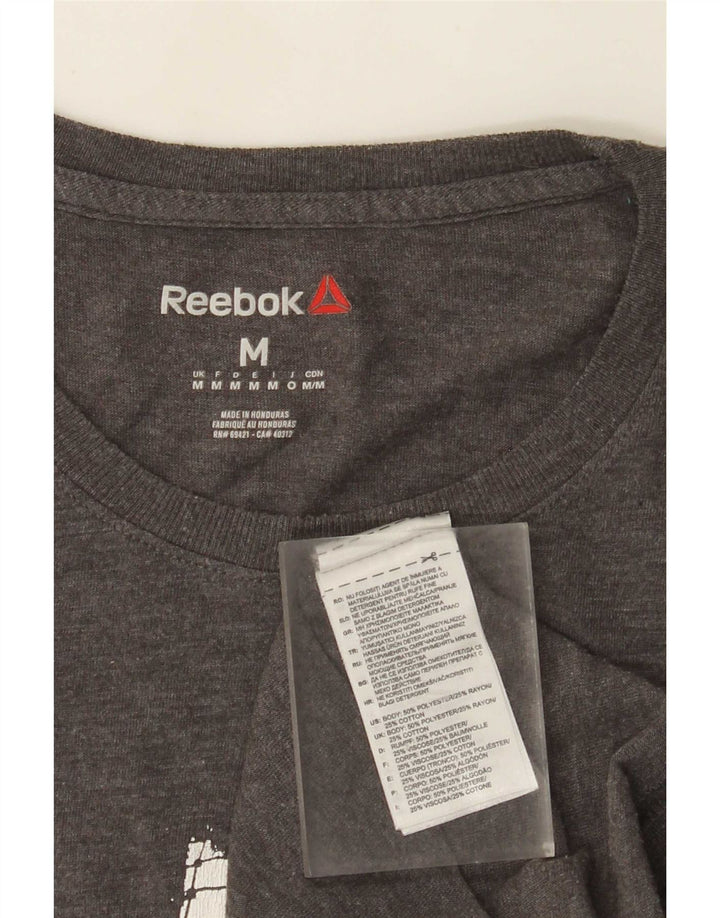 T-shirt grafica da uomo Reebok Top in poliestere grigio medio