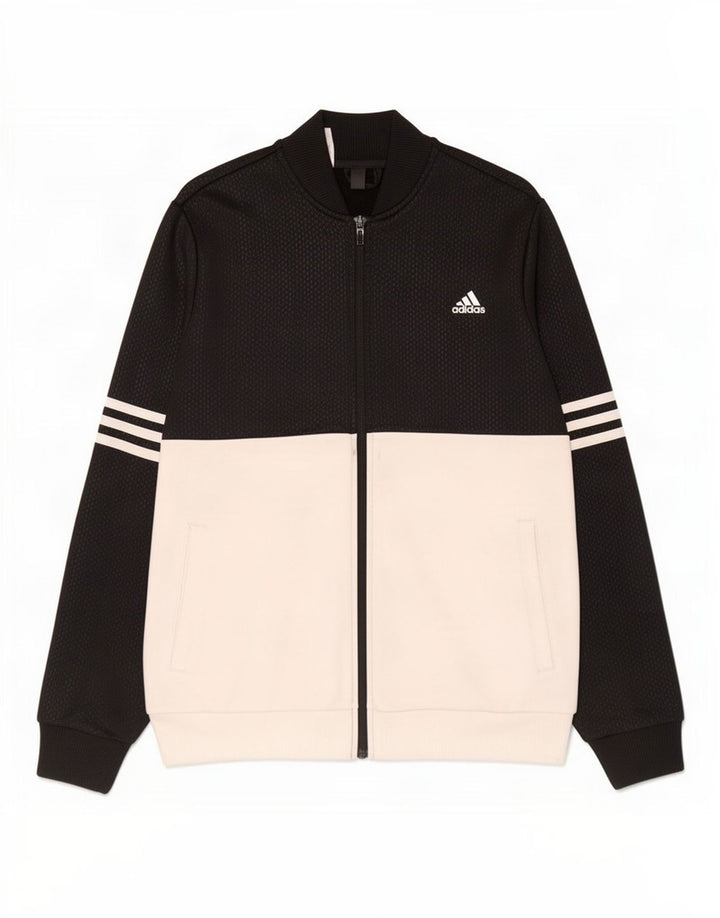 Giacca da tuta da ragazzo Adidas 13-14 anni in poliestere color block nero