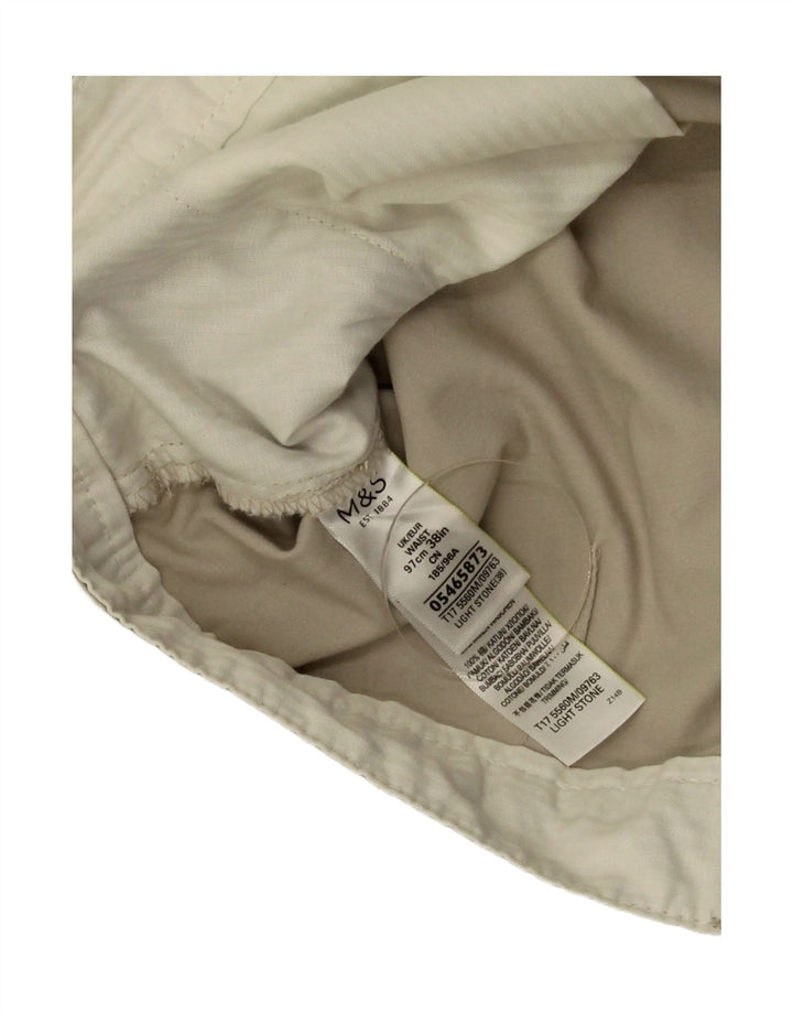 Pantaloncini chino da uomo Marks & Spencer W38 XL in cotone beige