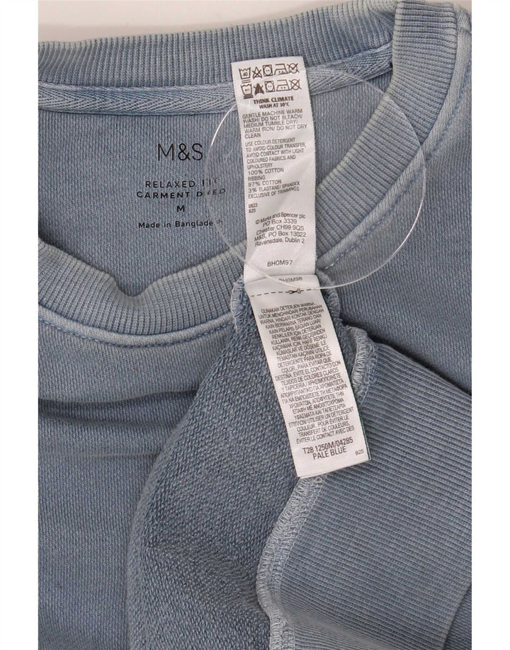 Felpa da uomo Marks & Spencer dalla vestibilità rilassata, in cotone blu medio
