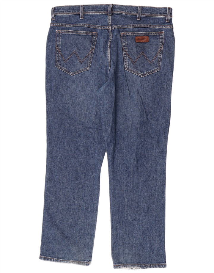 Jeans dritti da uomo Wrangler vestibilità regolare W40 L30 cotone blu