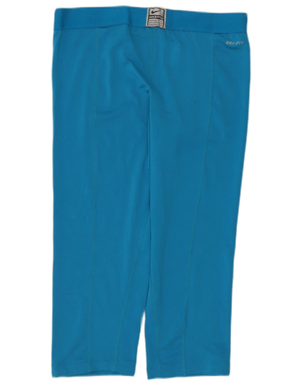 Leggings Capri Dri Fit da donna NIKE UK 14 Large Blu Poliestere