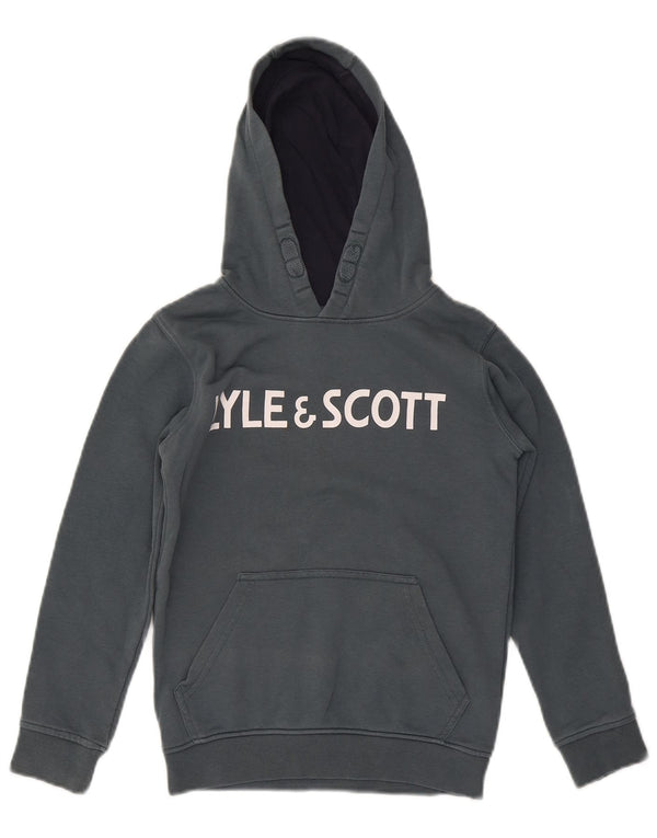 Felpa con cappuccio grafica per ragazzi di Lyle & Scott 8-9 anni in cotone grigio