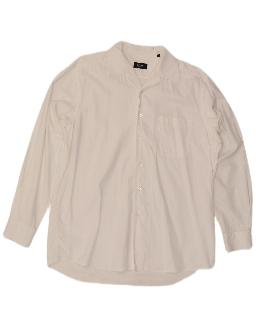 Camicia da uomo Hugo Boss Large in cotone bianco